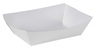 A Picture of product SCH-0550 SCT Food Trays. 4 oz. 4 X 2-3/4 X 1-1/32 in. White. 250/sleeve, 4 sleeves/case.