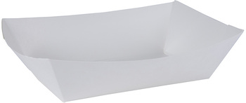 SCT Food Trays. 2 lbs. 5-27/32 X 3-63/64 X 1-1/2 in. White. 250/sleeve, 4 sleeves/case.