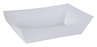 A Picture of product SCH-0555 SCT Food Trays. 2.5 lbs. 6-2/3 X 4-2/3 x 1-2/3 in. White. 250/sleeve, 2 sleeves/case.
