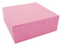 A Picture of product SCH-0837 Pink Non-Window Bakery Boxes, 8 x 8 x 3 in, 250/Case.