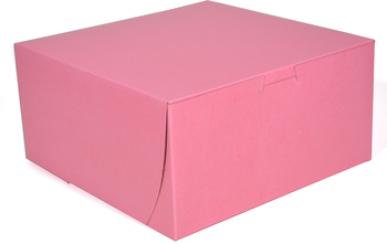 Pink Non-Window Bakery Boxes, 8 x 8 x 4 in, 250/Case.