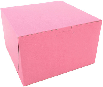 Pink Non-Window Bakery Boxes, 8 x 8 x 5 in, 100/Case.