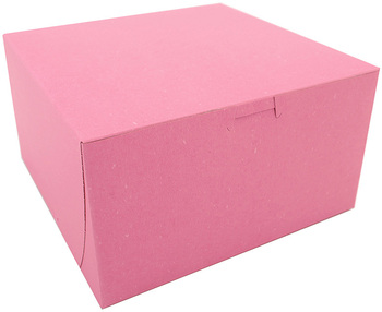 Pink Non-Window Bakery Boxes, 9 x 9 x 5 in, 100/Case.