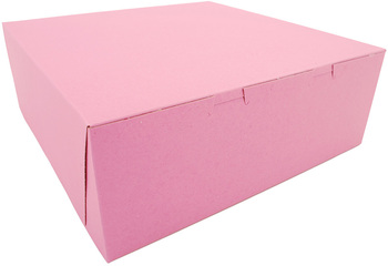 Pink Non-Window Bakery Boxes, 14 x 14 x 5 in, 50/Case.
