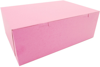 Pink Non-Window Bakery Boxes, 14 x 10 x 5 in, 100/Case.