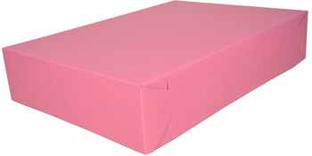 Pink Non-Window Bakery Boxes, 19-1/2  x 14 x 4 in, 100/Case.