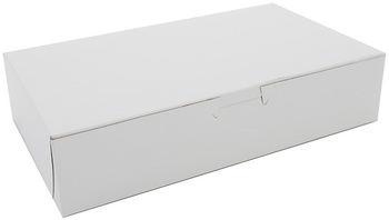White Non-Window Bakery Boxes, 10 x 6 x 2-1/4 in, 250/Case.