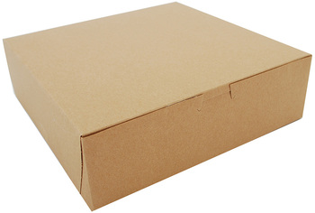 Kraft Non-Window Bakery Boxes, 10 x 10 x 3 in, 200/Case.