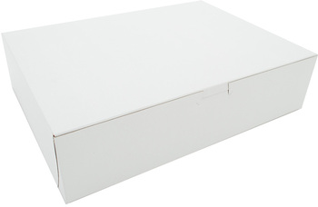 White Non-Window Bakery Boxes, 12 x 9 x 3 in, 200/Case.