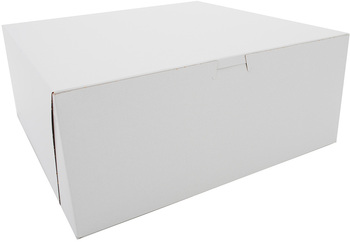 White Non-Window Bakery Boxes, 12 x 12 x 5 in, 100/Case.