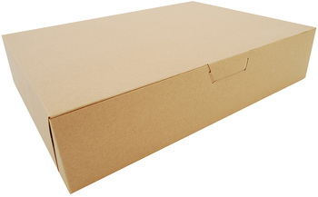 Kraft Non-Window Bakery Boxes, 19 x 14 x 4 in, 50/Case.