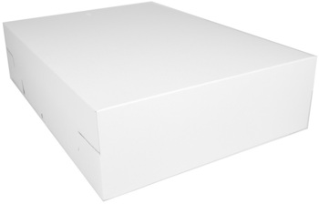 White Non-Window Bakery Boxes, 18-3/4  x 13-1/4 x 4-3/8 in, 50/Case.