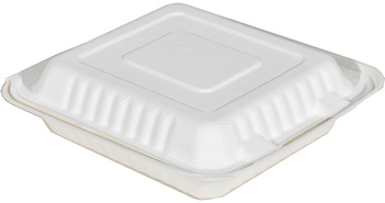 ChampWare Molded Fiber Clamshells, 8 x 8 in, 200/Case.