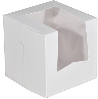 White Window Bakery Boxes, 4 x 4 x 4 in, 200/Case.