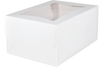 White Window Bakery Boxes, 14 x 10 x 6-1/2 in, 100/Case.
