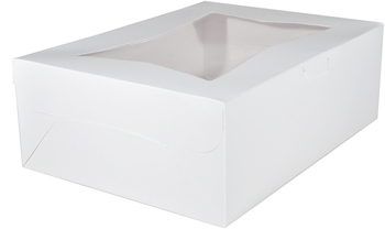 White Window Bakery Boxes, 19 x 14 x 6-1/2 in, 50/Case.