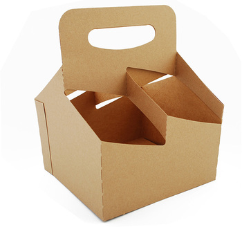 Southern Champion Tray 4-Cup Drink Carrier with Handle. 7-1/4 X 7 X 9-1/4 in. 250/case.