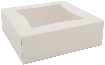 SCT® Paperboard Window Bakery Boxes. 8 X 8 X 2 1/2 in. White. 200/case.