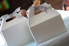 A Picture of product SCH-2709 Carry Out Barn Boxes. 8-7/8 X 5.00 X 6-3/4 in. White. 150/Case.