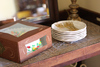 A Picture of product SCH-24016 Window Bakery Boxes. 8 X 8 X 2-1/2 in. Hearthstone pattern. 200/Case.