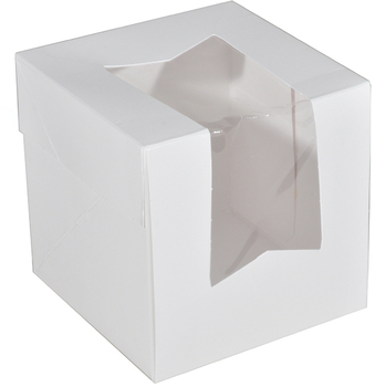 Window Bakery Boxes. 4-1/2 X 4-1/2 X 4-1/2 in. White. 200/Case.