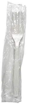 Boardwalk® Heavyweight Wrapped Polypropylene Cutlery Fork. White. 1000/case.