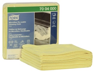 Tork Re-usable Microfiber Cleaning Cloths. Yellow. 48/case.