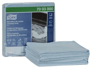 Tork Re-usable Microfiber Cleaning Cloths. Blue. 48/case.