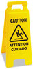 A Picture of product BWK-26FLOORSIGN Boardwalk® Caution Safety Sign For Wet Floors, 2-Sided, Plastic, 10 x 2 x 26, Yellow, Each
