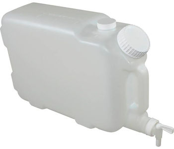 E-Z Fill™ Heavy-Duty Plastic Container 63mm Angled-Front Opening for Refilling. 2.5 gal. Translucent.
