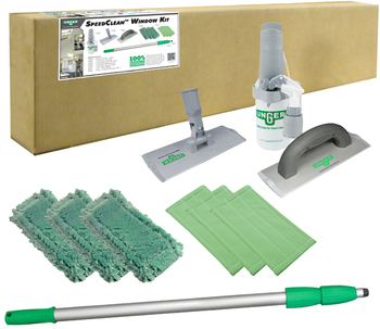 SpeedClean™ Window Kit, Glass Cleaning, Color Gray/Green, Material Microfiber/Aluminum, Each