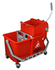 A Picture of product UNG-COMSR Unger Dual Compartment Mop Bucket. 16 qt / 15 L. Red.