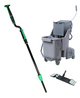 A Picture of product UNG-EFKT7 Unger Excella Microfiber Mop with Dual Bucket. 32 qt. Black/Green/Gray.