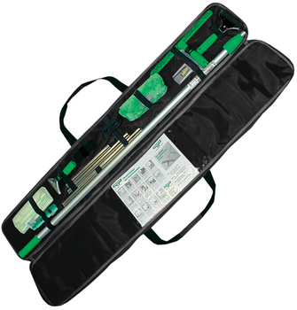 ErgoTec® Window Cleaning Set.  Window cleaning starter kit includes: 1 T-Bar, 1 Sleeve, 1 Squeegee Handle, 3 different rubber blades, clips, scrapers, wipes, pole, and glass cleaner.