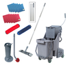 A Picture of product UNG-FMK01 SmartColor™ Floor Cleaning Kit, Floor Cleaning, Capacity 32 Qt / 30 L, Color Grey/Red/Blue, Material Microfiber/Plastic/Aluminum, Each