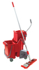 A Picture of product 970-679 Unger® Side-Press Restroom Mop Bucket FloorPack,  8gal, Plastic, Red