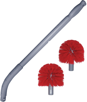 Ergo Toilet Bowl Brush with 2 Heads.  26" Handle.