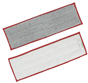 Unger Excella™ Microfiber Restroom Cleaning Pad. 20 in. Gray/Red. 5/case.