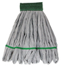A Picture of product UNG-ST300 SmartColor™ RoughMop Medium Duty Microfiber String Mops. Gray and Green. 5/case.