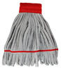 A Picture of product UNG-ST45R Unger SmartColor™ RoughMop Heavy Duty Microfiber String Mops. Gray and Red. 5/case.