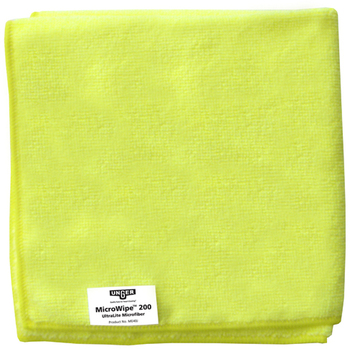 Unger MicroWipe™ 200 UltraLite Microfiber Cleaning Cloths. 16 X 16 in. / 40 X 40 cm. Yellow. 10/case.