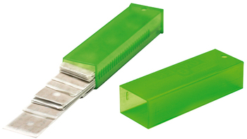 Unger Trim/Glass Scraper Replacement Blades. 4 in / 10 cm. Silver. 25/dispenser, 10 dispensers/case.