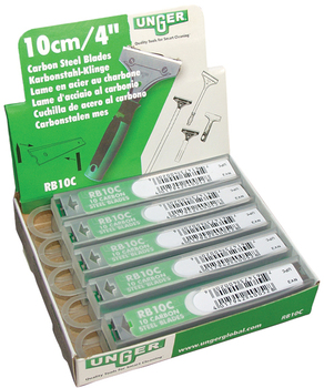 Unger Carbon Steel Replacement Blades. 4 in. 300 count.