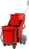A Picture of product UNG-COMBR Unger Dual Compartment Mop Bucket. 32 Qt / 30 L. Red.