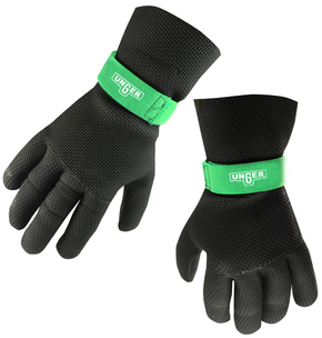 Unger Neoprene Gloves. Size Large. Black/Green. 10/case.