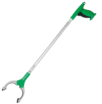 Unger NiftyNabber® Grabber with Trigger Grip. 24 in. / 63 cm. Silver/Green. 5/Case.