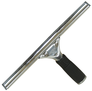 Unger® Pro Stainless Steel Squeegees. 10 in / 25 cm. Silver/Black. 10/case.