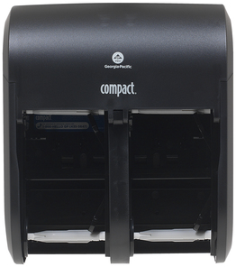Compact® Vertical Four Roll Coreless Tissue Dispenser.  Black