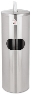 2XL Stainless Stand Waste Receptacle,  Cylindrical, 5gal, Stainless Steel