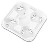 A Picture of product HUH-21078 Chinet® StrongHolder® Molded Fiber Cup Trays, 8-32 oz, Four Cups, White, 300/Case